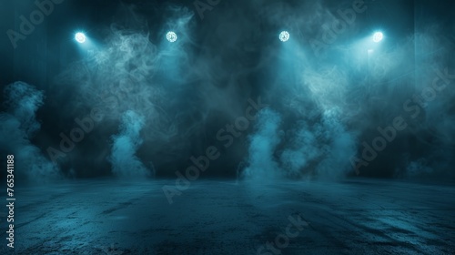 Dark street, asphalt abstract dark background, empty dark scene, neon light, spotlights The concrete floor and studio room with smoke float up the interior texture for display products,