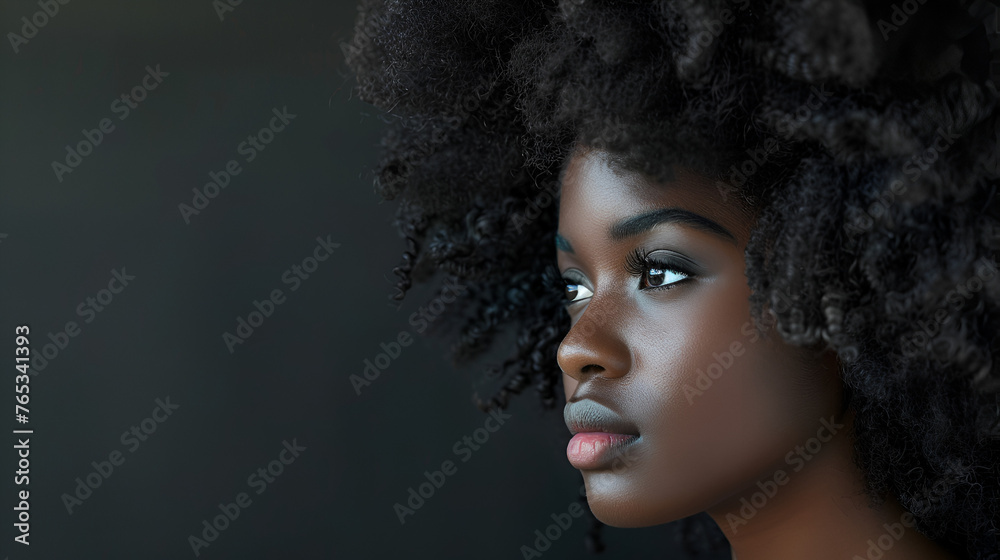 Black Woman with afro hair.generative ai