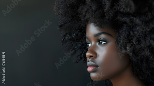 Black Woman with afro hair.generative ai