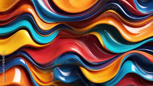Plastic 3d waves texture colorful background
