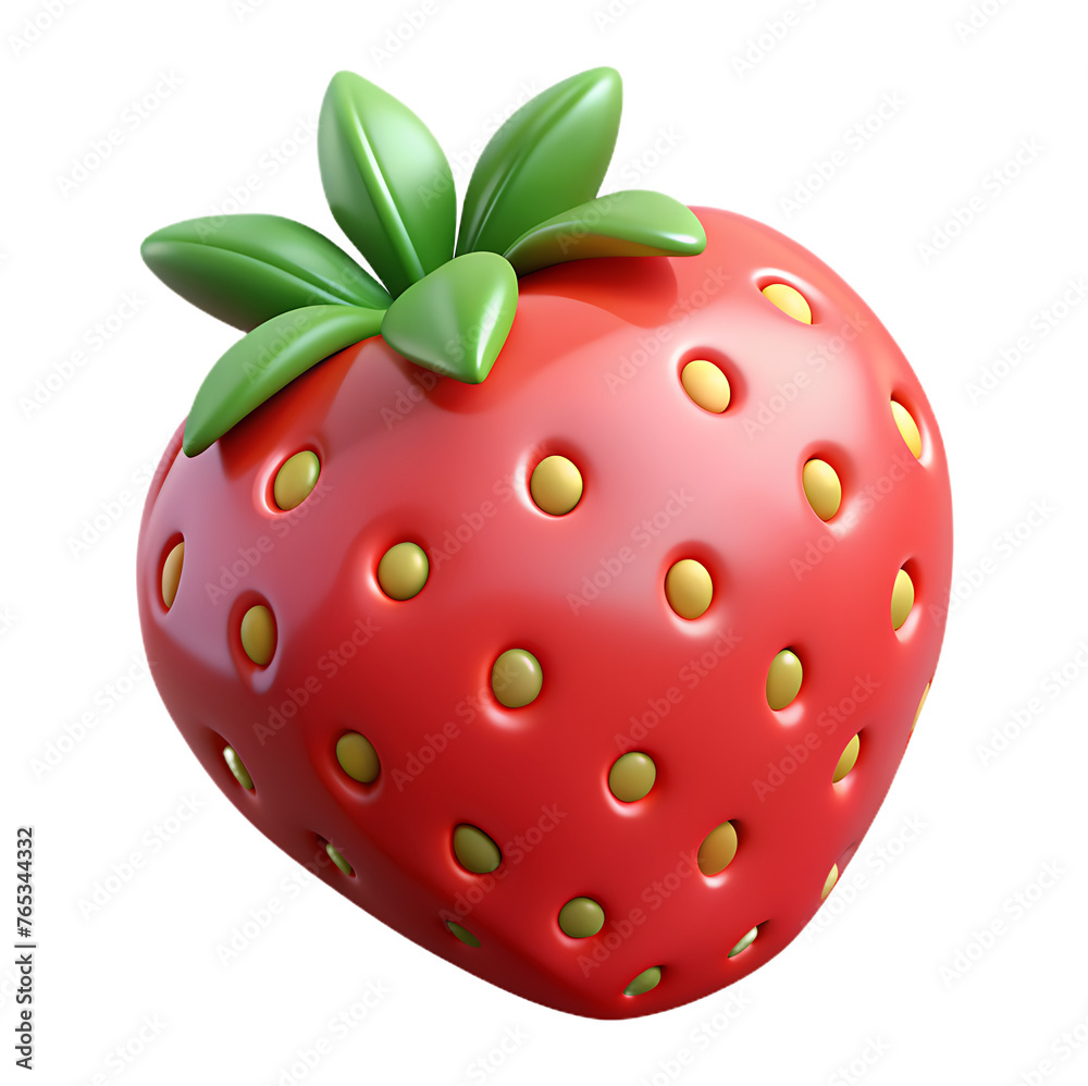 Obraz premium 3d fly realistic isolated strawberry fruit icon