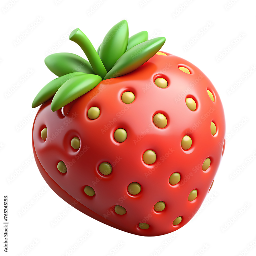 Obraz premium 3d fly realistic isolated strawberry fruit icon