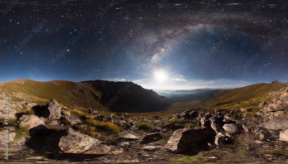 360 degree space background with nebula and stars equirectangular projection environment map hdri spherical panorama