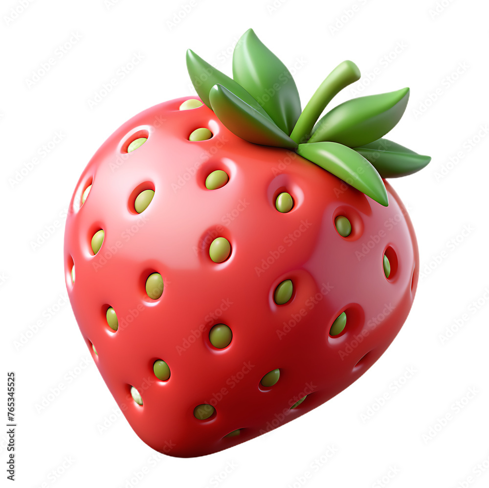 Obraz premium 3d fly realistic isolated strawberry fruit icon