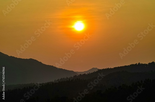 sunset over the mountains