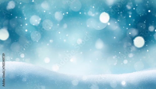 winter background for banners and as an element to create winter mood snow and ice with blurred lights © Kristopher