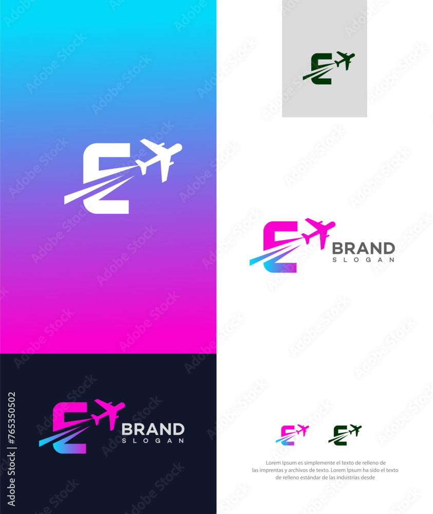 e travel logo Icon Brand Identity Sign Symbol Template