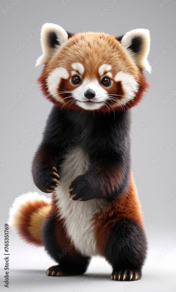red panda in white background red panda in white background