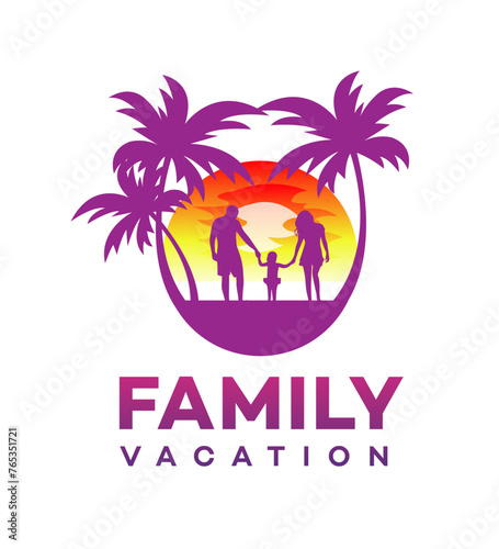 Family vacation logo Icon Brand Identity Sign Symbol Template