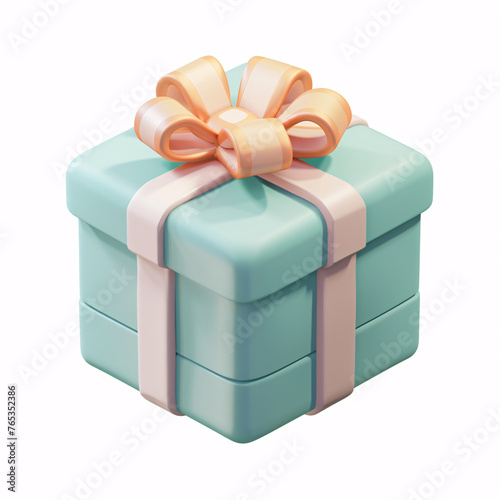 C4D New Year gift box New Year festive gift box, Christmas New Year Valentine's Day concept illustration