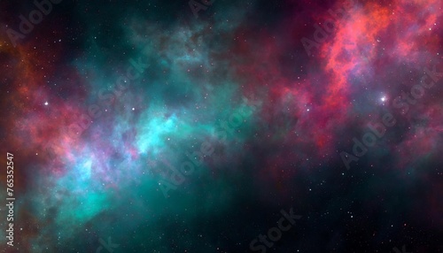 nebula and stars in night sky web banner space background © Adrian