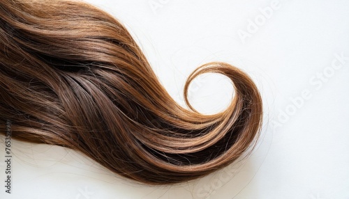 curl of natural hair on white background