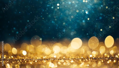 new year christmas background with gold stars and sparkling abstract background with dark blue and gold particle christmas golden light shine particles bokeh on navy background gold foil texture