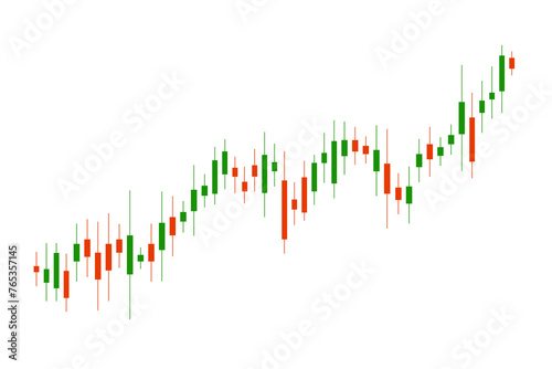 Growth stock diagram financial graph or business investment market trade on transparent background