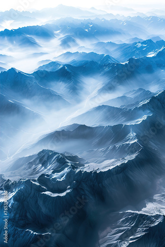 Overhead shots of mountain ranges showcasing abstract patterns.