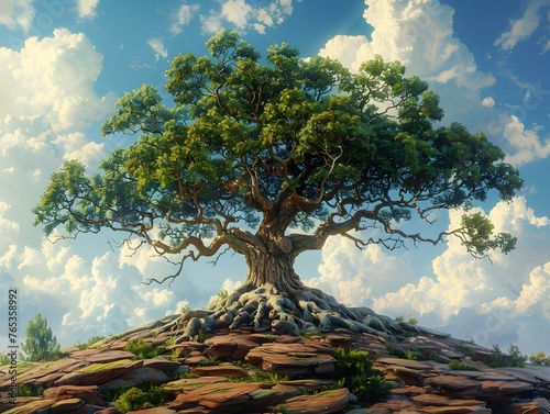 Majestic Oak Tree Symbolizing Financial Strength and Stability