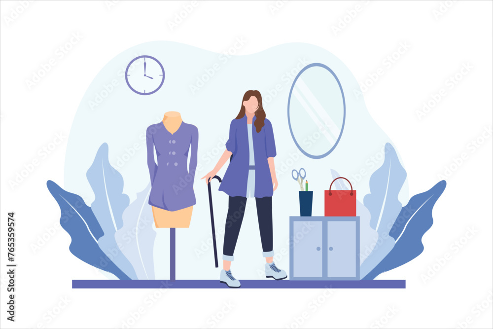 Fashion Designer Flat Design Illustration Fashion Designer Flat Design Illustration