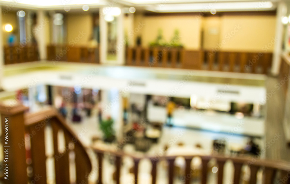 Blur image of  hotel reception with bokeh on day time
