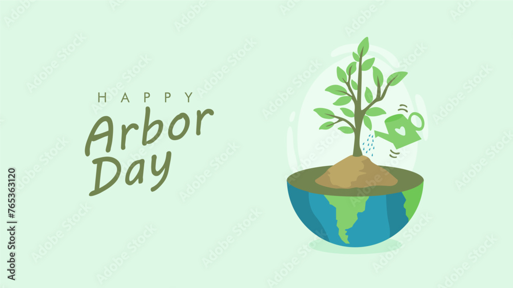 vector happy arbor day banner template vector happy arbor day banner template
