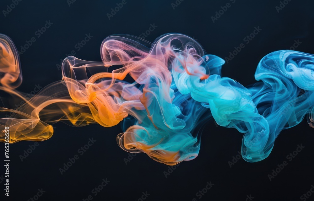 Colorful abstract wave swirl with smoke effect