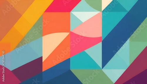 colorful wallpaper image depicting diferent colorful shapes photo