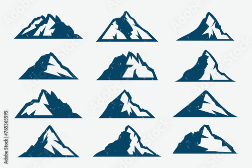 mountain icon set logo design , vector illustration