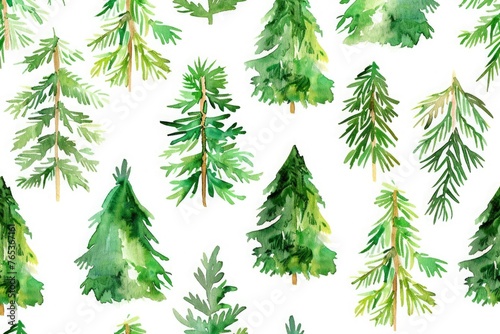 Watercolor spruce trees © Guizal