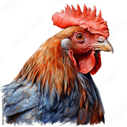 Watercolor clipart, chicken head, PNG file, transparent background.