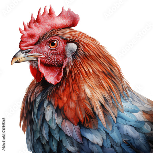 Watercolor clipart, chicken head, PNG file, transparent background.