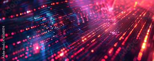 Digital futuristic technology abstract banner background Electronic circuit line illuminated by vibrant neon lights, forming a dynamic and interconnected network of systems