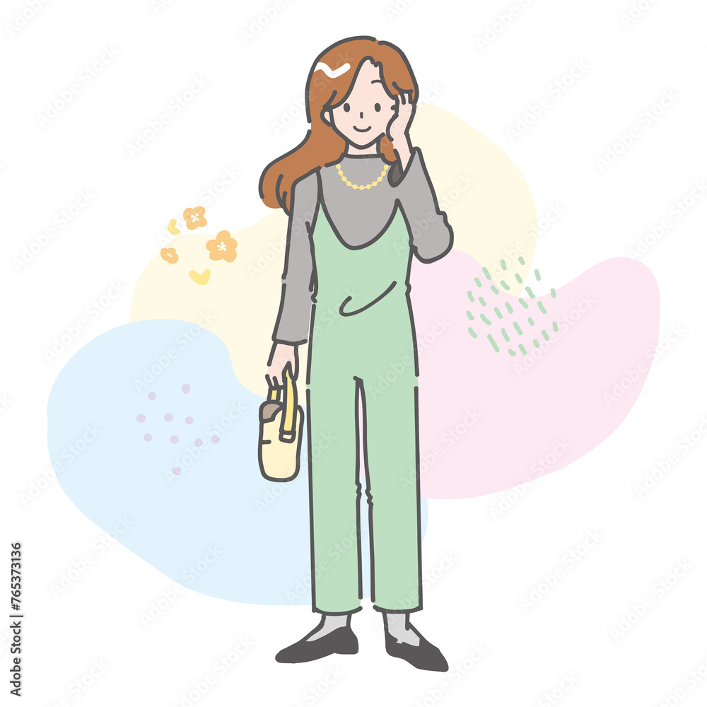 春のおしゃれ女性 春のおしゃれ女性