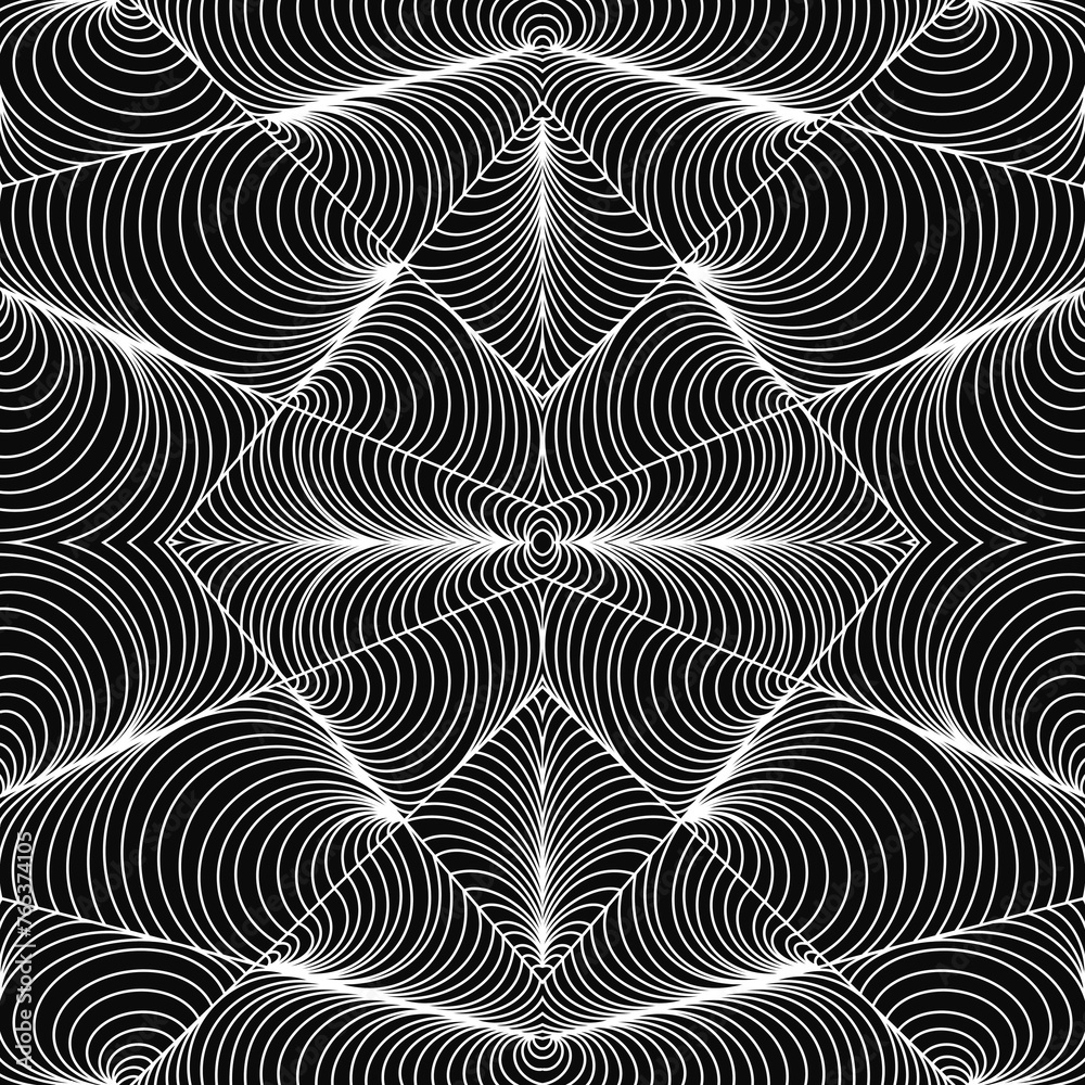 Abstract, Doodle, Doodle abstract lines consist of white lines, line patterns, art, white lines with black background.