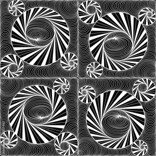 Abstract  Doodle  Doodle Abstract lines consist of lines  curved soft line patterns  line patterns make up images  circle illustrations  art  white stripes with black background.