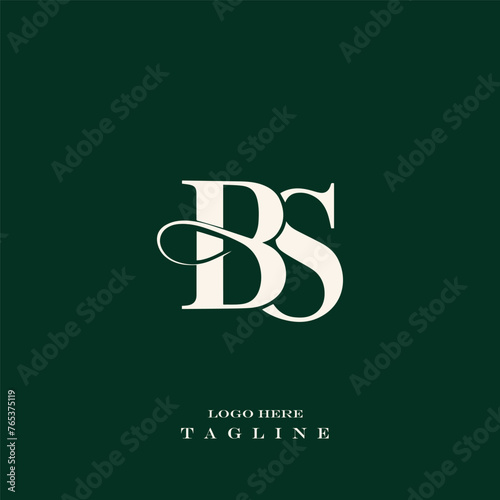 BS initial letter logo design