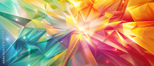 A colorful, abstract image with a bright yellow center
