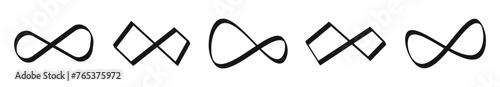 Abstract silhouette infinity loop different shape flat illustration vector