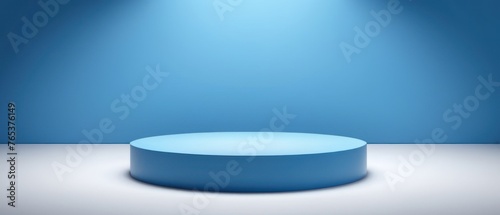 3d blue podium for showcasing products. © Eureka Design
