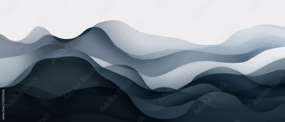 Fototapeta premium A mountain range with a blue and white color scheme