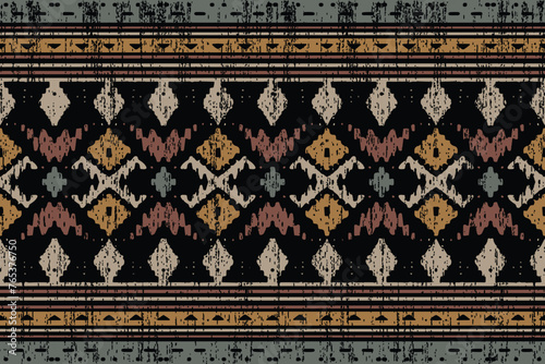 Navajo tribal vector seamless pattern. Native American ornament. Ethnic South Western decor style. Boho geometric ornament. Vector seamless pattern. Mexican blanket, rug. Woven carpet illustration