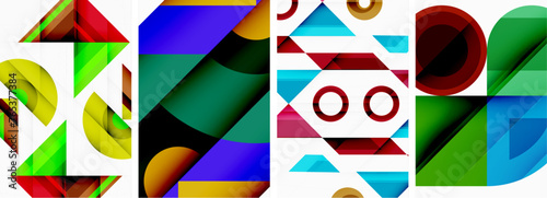 Triangle poster abstract background set for wallpaper, business card, cover, poster, banner, brochure, header, website