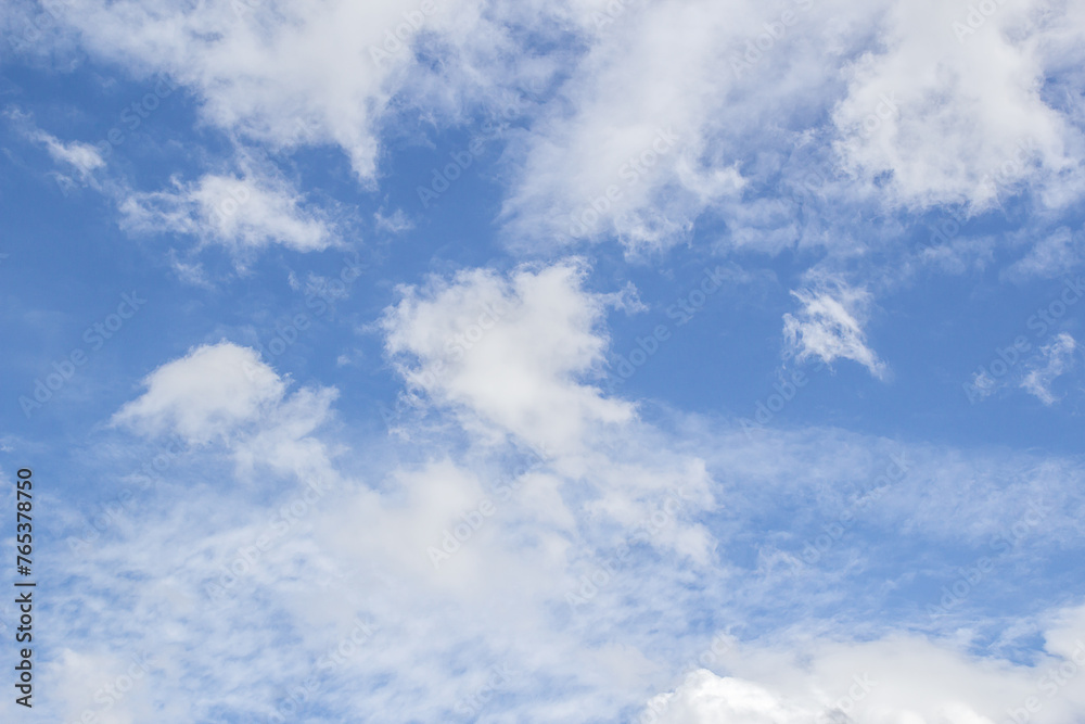 White clouds with blue sky background