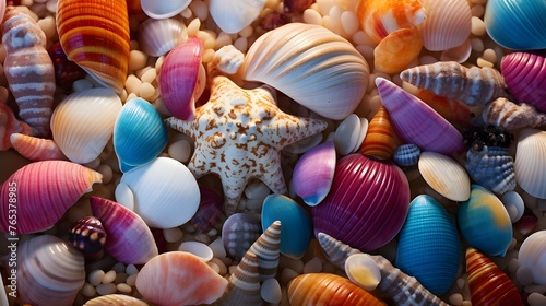 Exploring the Vibrant World of Diverse Sea Shells A Captivating Closeup 