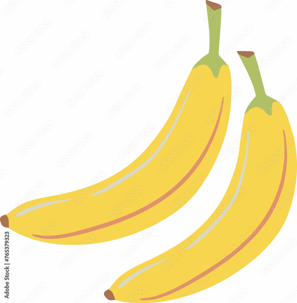 Abstract illustration of yellow banana fruit Abstract illustration of yellow banana fruit