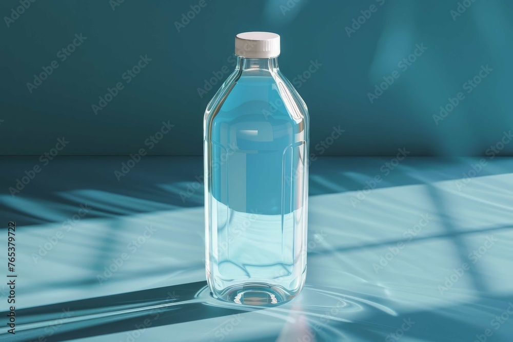Plastic water bottle flask mockup Plastic water bottle flask mockup