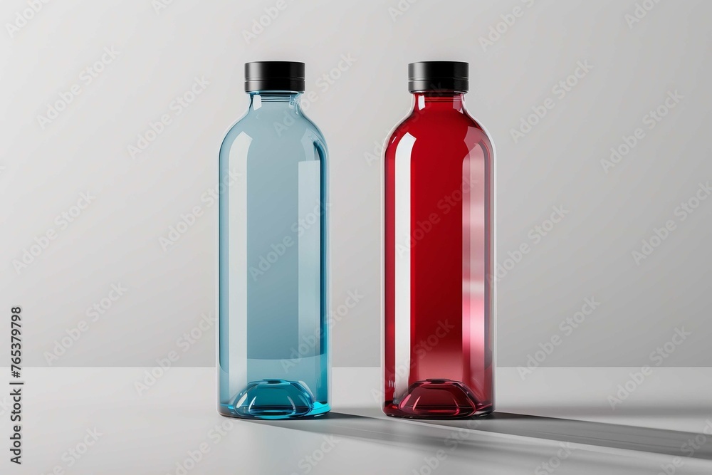 Plastic water bottle flask mockup Plastic water bottle flask mockup