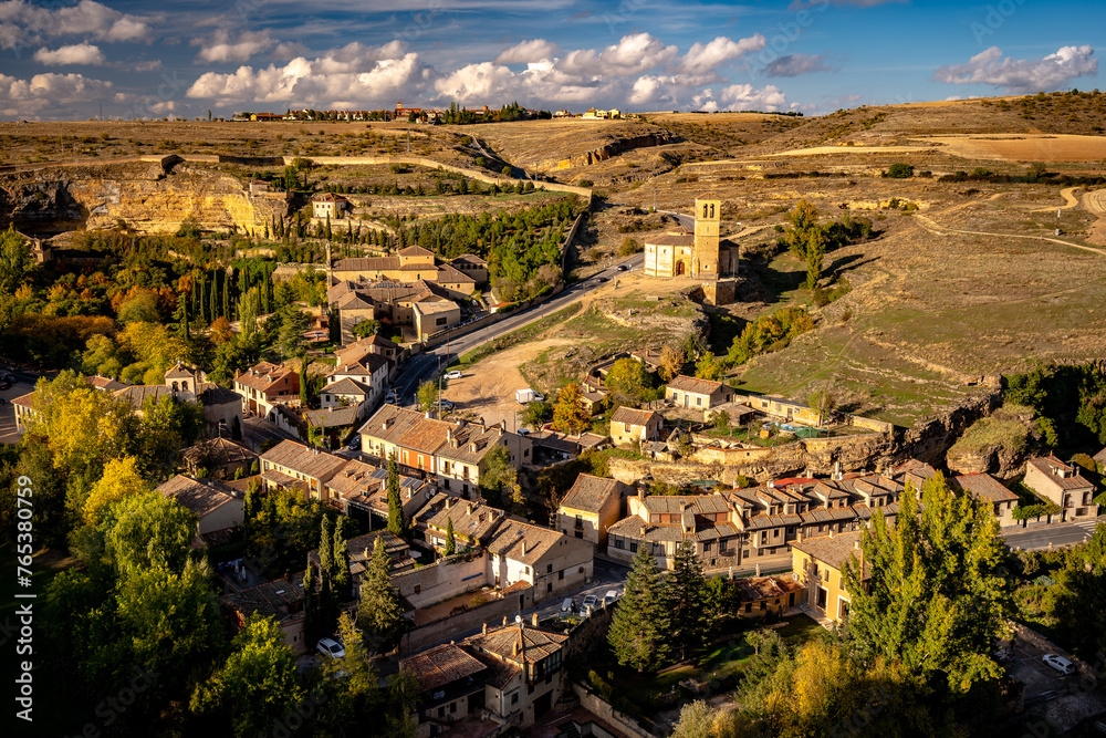 Panoramic view of Segovia, Spain landscape