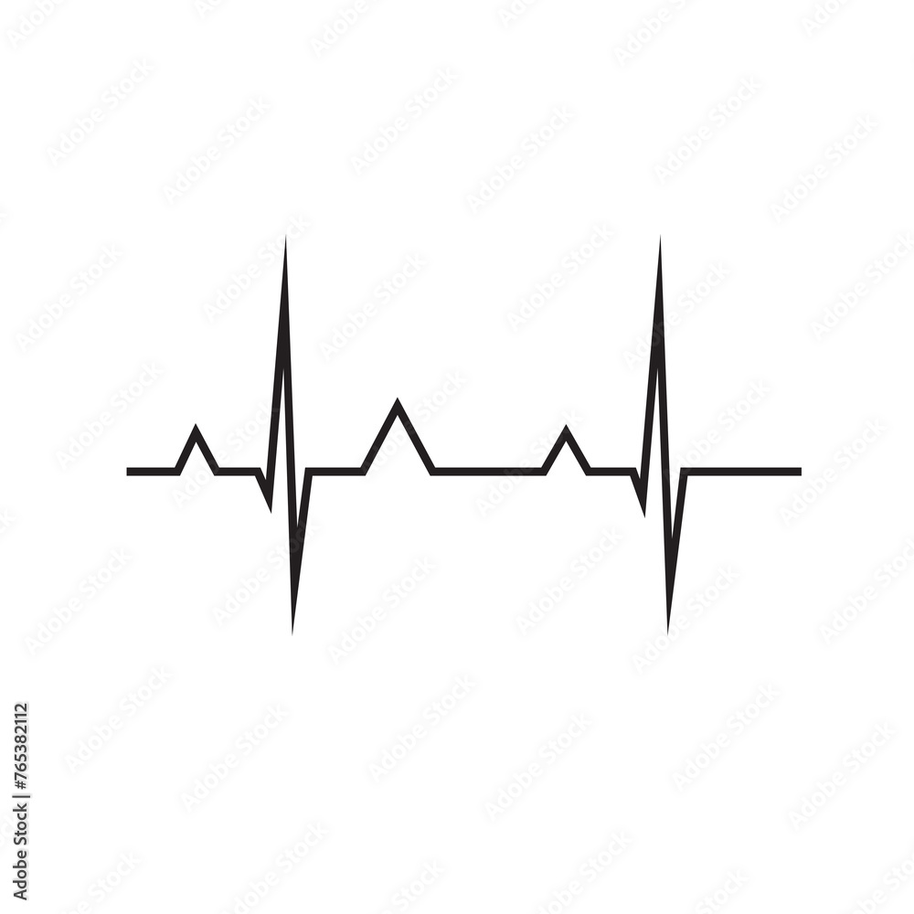 human heart cardiogram in vector graphics