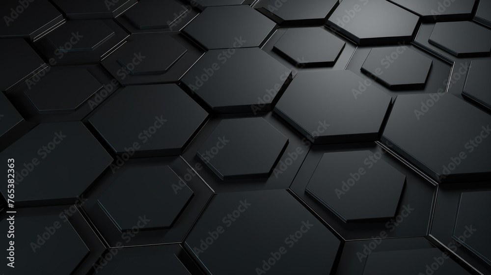 Abstract dark hexagon pattern on black grey neon background technology style. Modern futuristic honeycomb concept. Abstract dark hexagon pattern on black grey neon background technology style. Modern futuristic honeycomb concept.