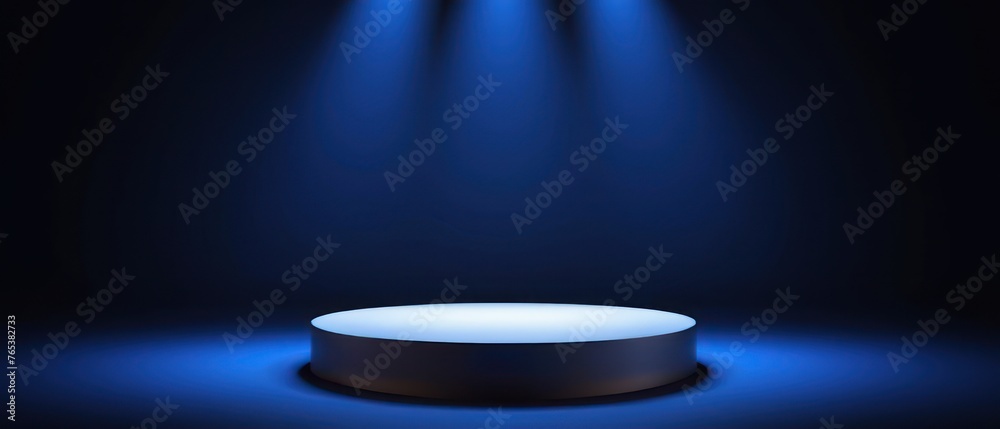 3d blue podium for showcasing products. 3d blue podium for showcasing products.