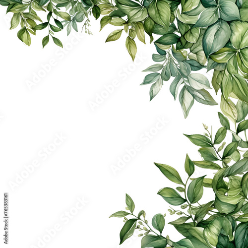 Schefflera leaves horizontal border. Watercolor botanical banner for the design of invitations, cards, congratulations, announcements, sales, stationery, sharp outline.